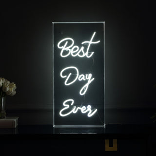 Best Day Ever Contemporary Glam Acrylic Box USB Operated LED Neon Light - JONATHAN Y