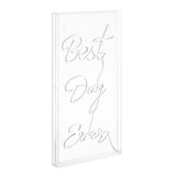 Best Day Ever Contemporary Glam Acrylic Box USB Operated LED Neon Light - JONATHAN Y