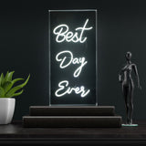 Best Day Ever Contemporary Glam Acrylic Box USB Operated LED Neon Light - JONATHAN Y