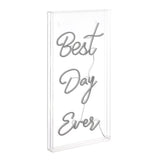 Best Day Ever Contemporary Glam Acrylic Box USB Operated LED Neon Light - JONATHAN Y