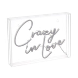 Crazy In Love Contemporary Glam Acrylic Box USB Operated LED Neon Light - JONATHAN Y