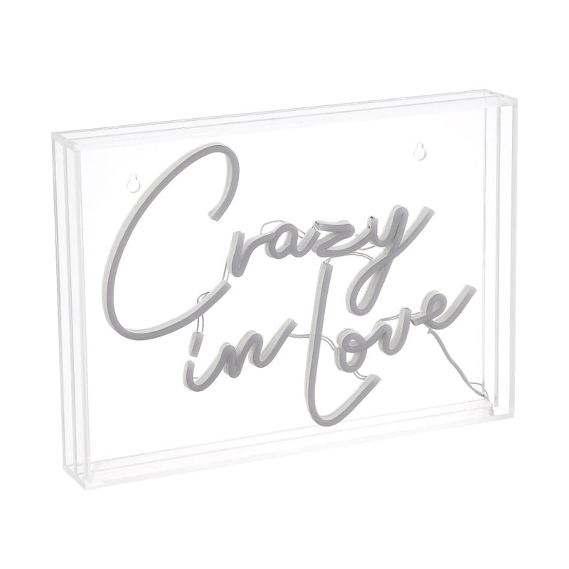 Crazy In Love Contemporary Glam Acrylic Box USB Operated LED Neon Light - JONATHAN Y