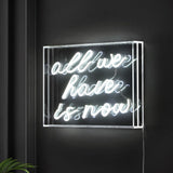All We Have Is Now Contemporary Glam Acrylic Box USB Operated LED Neon Light - JONATHAN Y