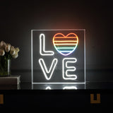 LOVE Square Contemporary Glam Acrylic Box USB Operated LED Neon Light - JONATHAN Y
