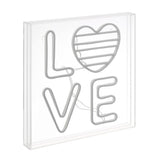 LOVE Square Contemporary Glam Acrylic Box USB Operated LED Neon Light - JONATHAN Y