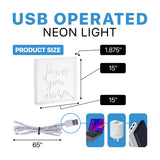 Love You More Square Contemporary Glam Acrylic Box USB Operated LED Neon Light - JONATHAN Y