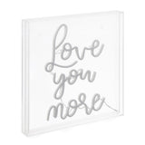 Love You More Square Contemporary Glam Acrylic Box USB Operated LED Neon Light - JONATHAN Y