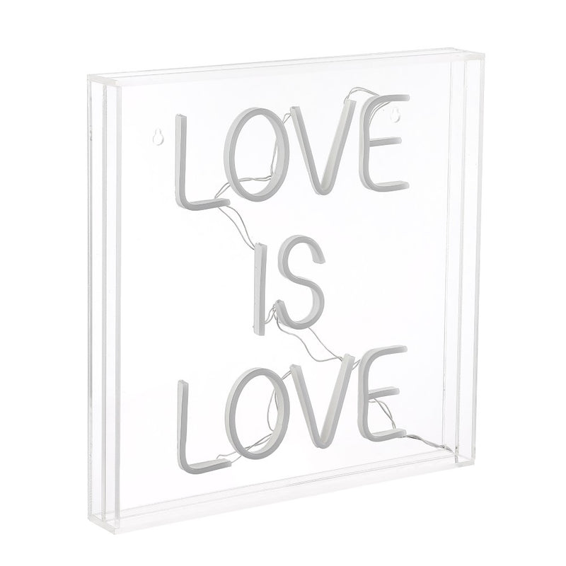 Love Is Love Square Contemporary Glam Acrylic Box USB Operated LED Neon Light - JONATHAN Y