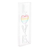 LOVE 8" X 24" Contemporary Glam Acrylic Box USB Operated LED Neon Light - JONATHAN Y