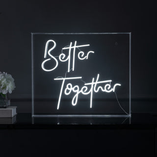 Better Together Contemporary Glam Acrylic Box USB Operated LED Neon Light - JONATHAN Y