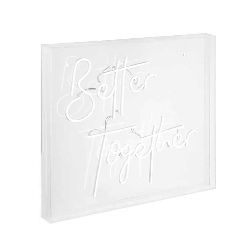 Better Together Contemporary Glam Acrylic Box USB Operated LED Neon Light - JONATHAN Y