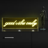 Good Vibes Only Contemporary Glam Acrylic Box USB Operated LED Neon Light - JONATHAN Y