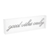 Good Vibes Only Contemporary Glam Acrylic Box USB Operated LED Neon Light - JONATHAN Y