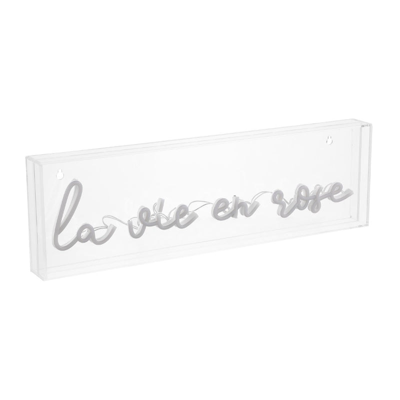 La Vie En Rose Contemporary Glam Acrylic Box USB Operated LED Neon Light - JONATHAN Y