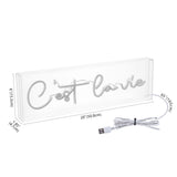 C'est La Vie Contemporary Glam Acrylic Box USB Operated LED Neon Light - JONATHAN Y