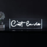 C'est La Vie Contemporary Glam Acrylic Box USB Operated LED Neon Light - JONATHAN Y