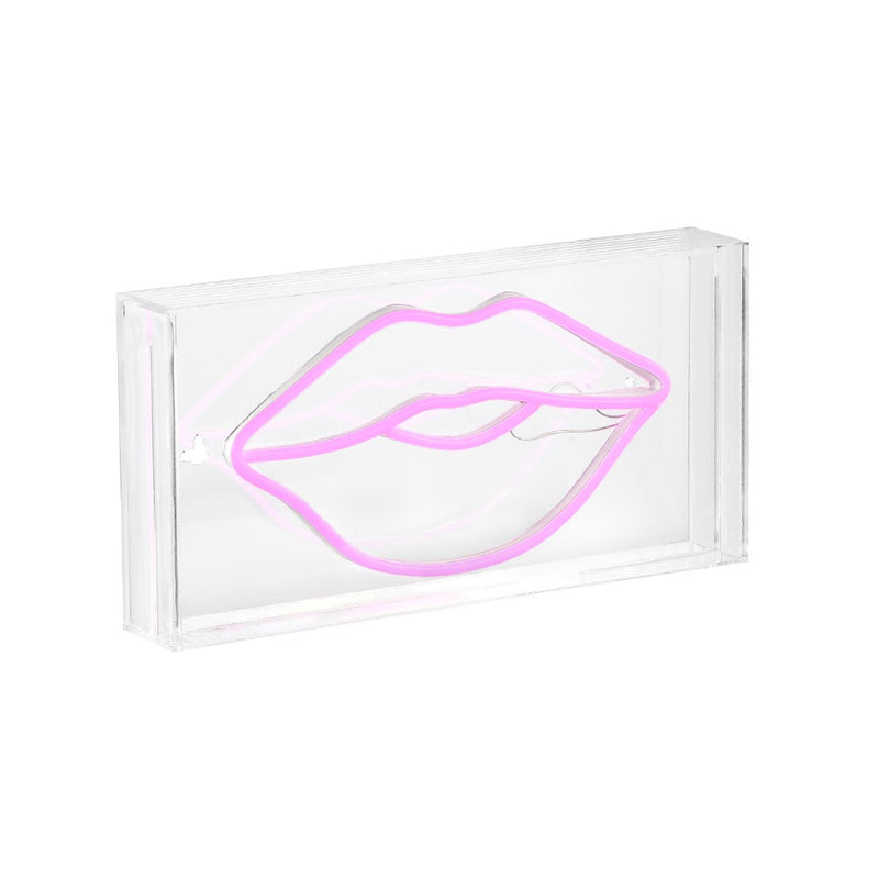 Lips Contemporary Glam Acrylic Box USB Operated LED Neon Light - JONATHAN Y
