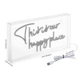 This Is Your Happy Place Contemporary Glam Acrylic Box USB Operated LED Neon Light - JONATHAN Y
