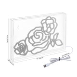 Crowd Of Roses Contemporary Glam Acrylic Box USB Operated LED Neon Light - JONATHAN Y