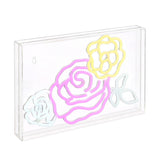 Crowd Of Roses Contemporary Glam Acrylic Box USB Operated LED Neon Light - JONATHAN Y