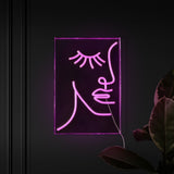 Half-Face Contemporary Glam Acrylic Box USB Operated LED Neon Light - JONATHAN Y
