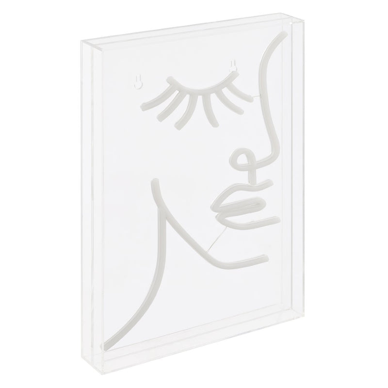 Half-Face Contemporary Glam Acrylic Box USB Operated LED Neon Light - JONATHAN Y