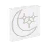 Starry Crescent Square Contemporary Glam Acrylic Box USB Operated LED Neon Light - JONATHAN Y