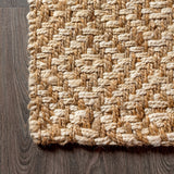 Hira Hand Woven Diamond Chunky Jute Area Rug