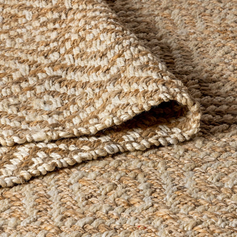 Hira Hand Woven Diamond Chunky Jute Area Rug