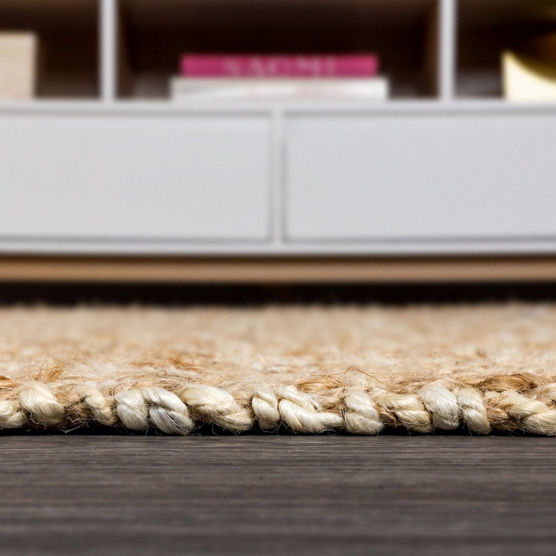 Hira Hand Woven Diamond Chunky Jute Area Rug