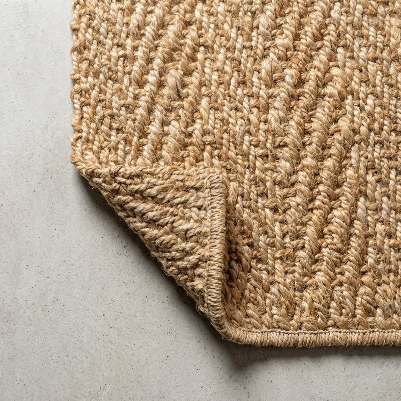 Espina Hand Woven Herringbone Chunky Jute Area Rug Natural / Runner / 2'2" X 8' – BACK