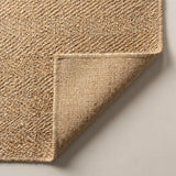 Espina Hand Woven Herringbone Chunky Jute Area Rug Natural / Square / 5' Square – BACK