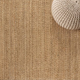 Espina Hand Woven Herringbone Chunky Jute Area Rug Natural / Square / 5' Square – DETAIL