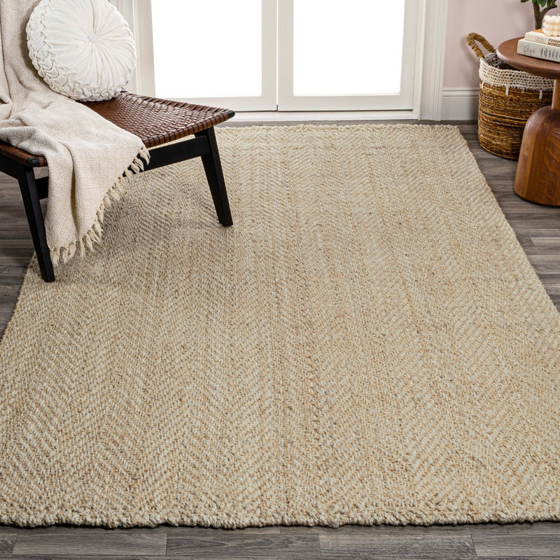 Espina Hand Woven Herringbone Chunky Jute Area Rug