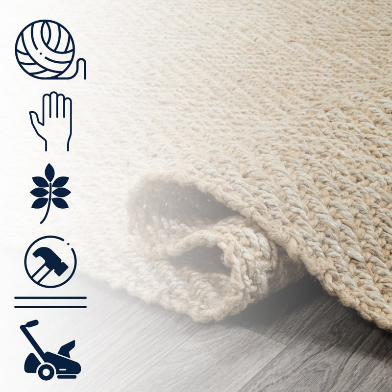 Espina Hand Woven Herringbone Chunky Jute Area Rug