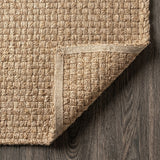 Estera Hand Woven Boucle Chunky Jute Area Rug Natural / Square / 5' Square – BACK