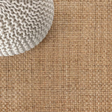 Estera Hand Woven Boucle Chunky Jute Area Rug Natural / Square / 5' Square – DETAIL