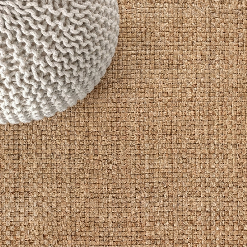 Estera Hand Woven Boucle Chunky Jute Area Rug Natural / Square / 5' Square – DETAIL
