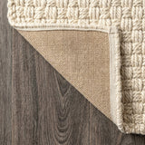 Estera Hand Woven Boucle Chunky Jute Area Rug Ivory / Runner / 2'2" X 8' – BACK