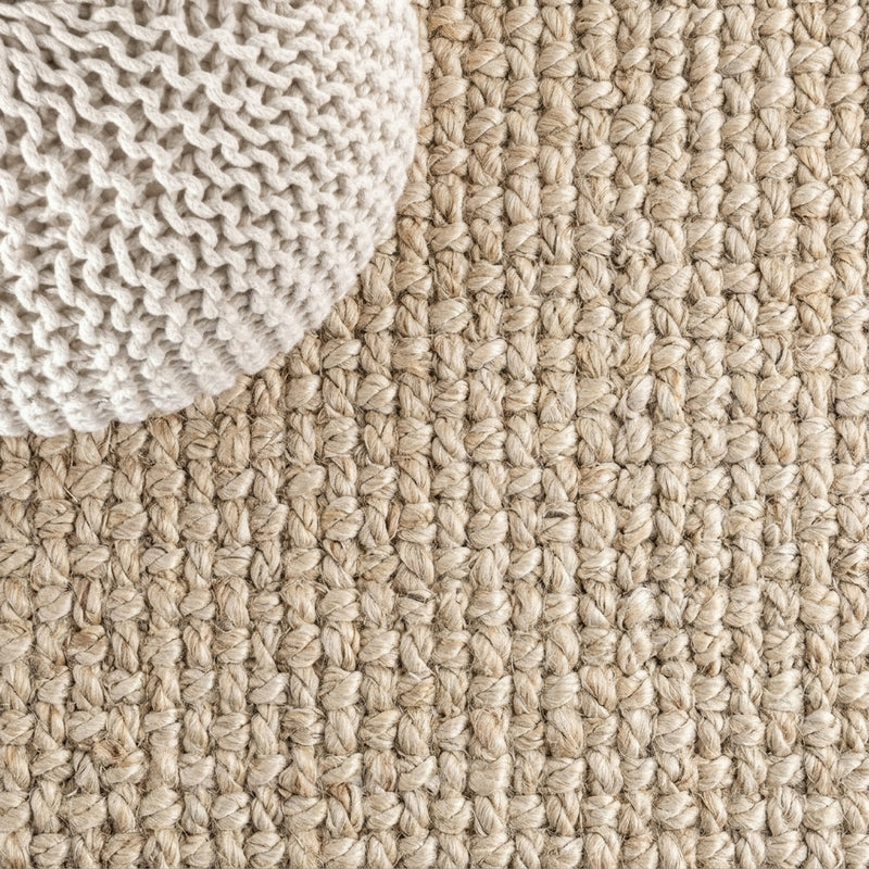 Estera Hand Woven Boucle Chunky Jute Area Rug Ivory / Runner / 2'2" X 8' – DETAIL