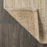 Hiro Hand Woven Chunky Jute Area Rug Ivory / Square / 5' Square – BACK