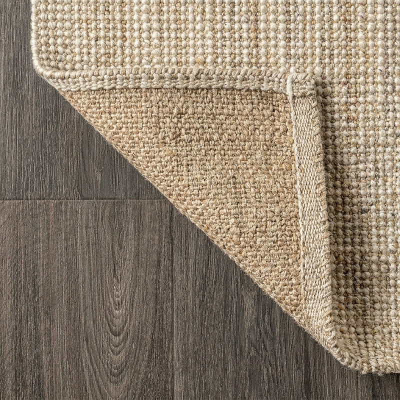 Hiro Hand Woven Chunky Jute Area Rug Ivory / Square / 5' Square – BACK