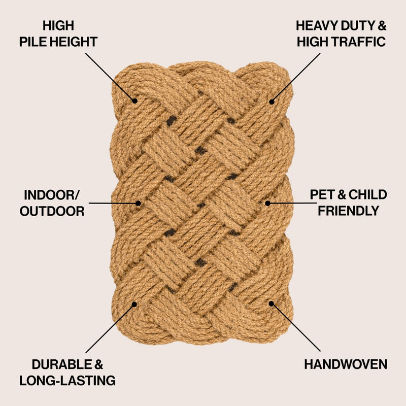 Maeve Classic Coastal Scalloped Basketweave Coir Mat