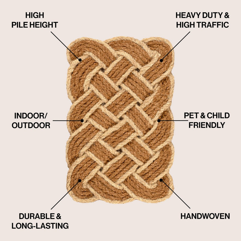 Maeve Classic Coastal Scalloped Basketweave Coir Mat