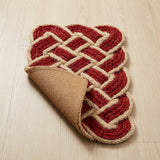 Maeve Classic Coastal Scalloped Basketweave Coir Mat Red/Bleach / Rectangle / 18" X 30" – BACK