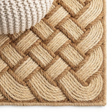 Maeve Classic Coastal Scalloped Basketweave Coir Mat Bleach/Natural / Rectangle / 18" X 30" – DETAIL