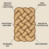 Maeve Classic Coastal Scalloped Basketweave Coir Mat Bleach/Natural / Rectangle / 18" X 30" – ICONS