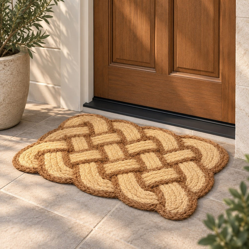 Maeve Classic Coastal Scalloped Basketweave Coir Mat