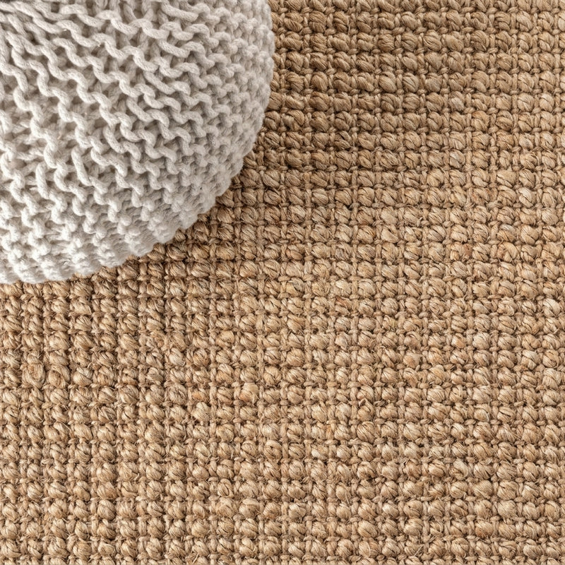 Pata Hand Woven Chunky Jute Area Rug Natural / Runner / 2' X 12' – DETAIL