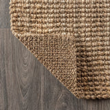 Pata Hand Woven Chunky Jute Area Rug Natural / Square / 5' Square – BACK